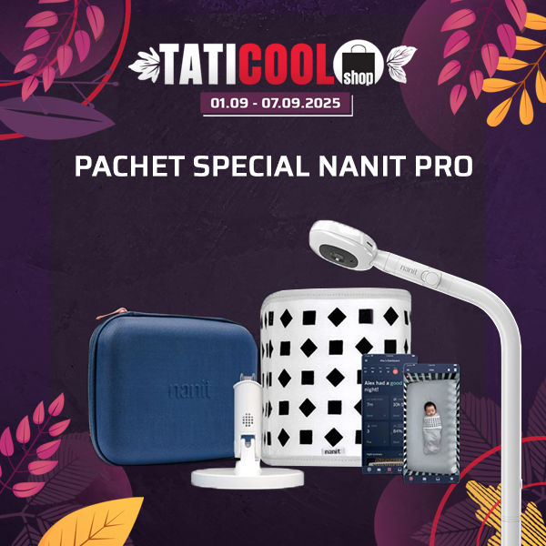 Pachet Baby Boom CAMERA NANIT PRO+ FLOOR STAND+Breathing Band+Flex Stand+Geantă de călătorie