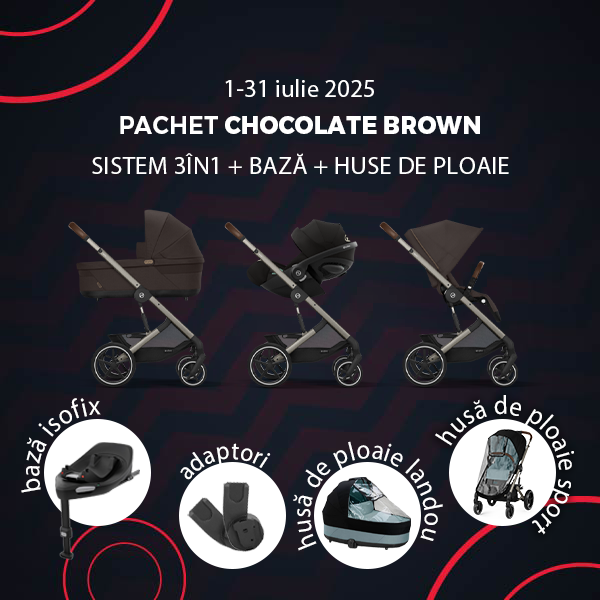 Pachet Balios S Lux Chocolate Brown: 3în1, bază, huse de ploaie